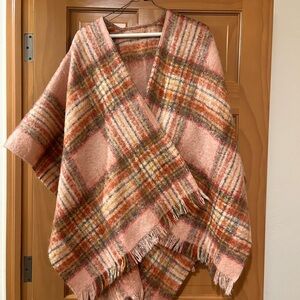 Plaid Wool Poncho